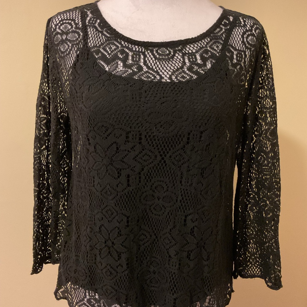 Elegant Black Lace Top